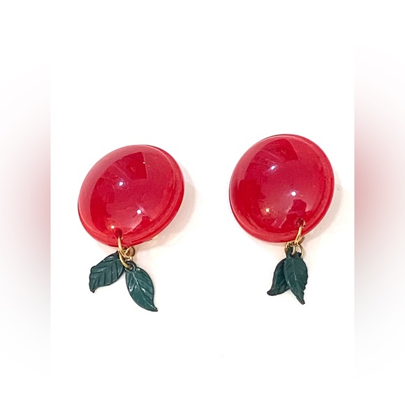 jan carlin Jewelry - Bakelite Cherry Earrings - Jan Carlin